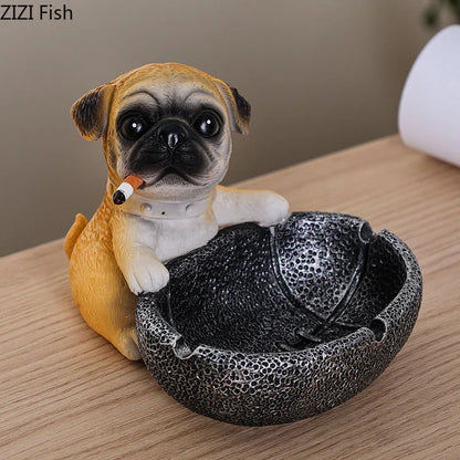 DecorBites™ Basketball Puppy Ashtray: Portable, Windproof, Creative Desk Decoration & Smoking Accessory