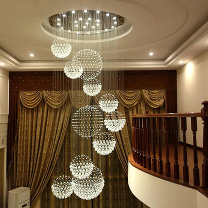 DecorBites™ Crystal Staircase Chandelier Pendant Light - Modern Luxury Large Villa Ceiling Lights