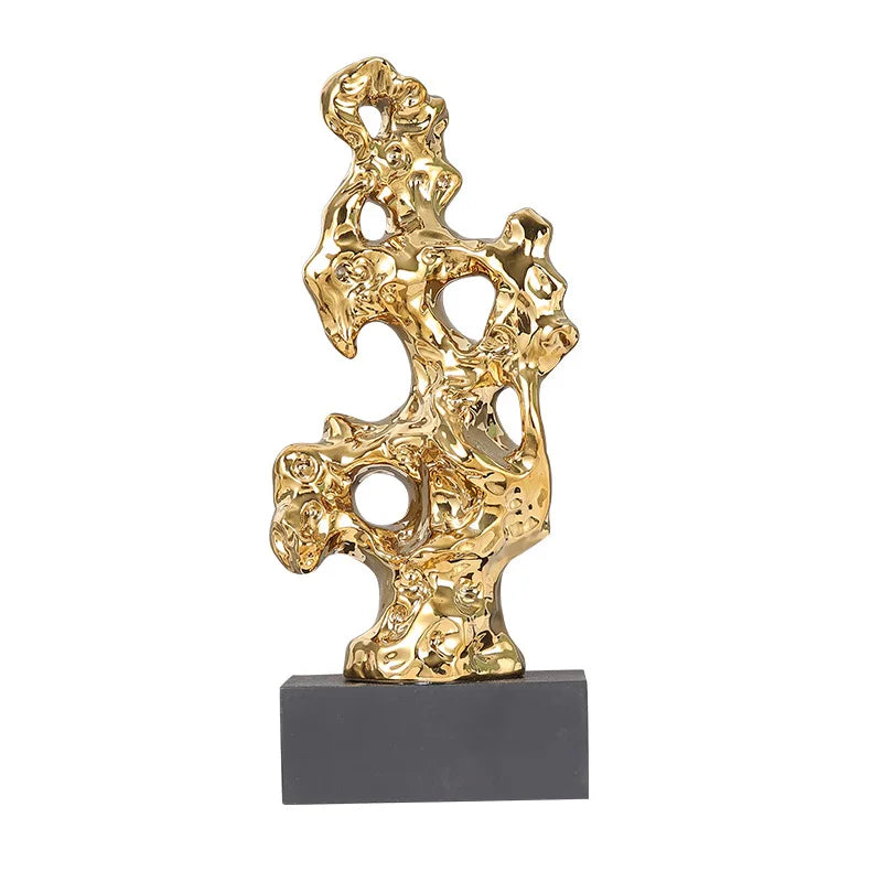 Gold Coral Stone Sculpture