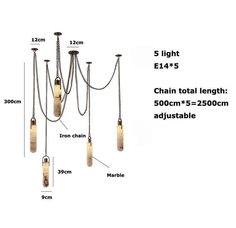 Gold Chrome Marble Chandelier