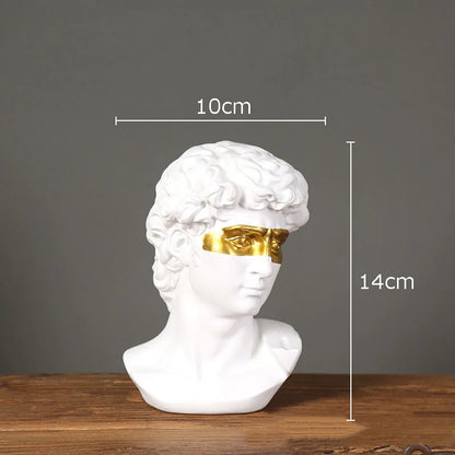 DecorBites™ Gold David Statue Resin Sculpture Artwork Ornament for Living Room
