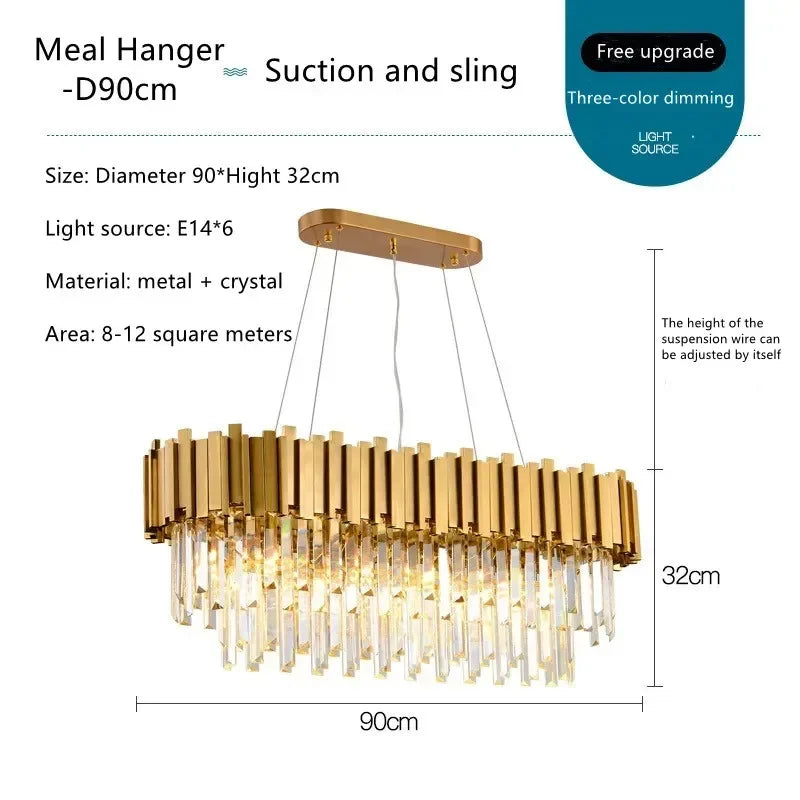 Golden Crystal Dining Chandelier