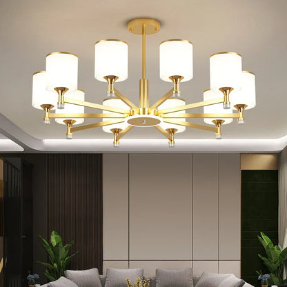 DecorBites™ Glass Chandelier: Nordic Modern LED Hanging Light for Living Room and Bedroom