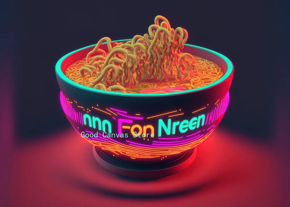Neon Food Canvas Art