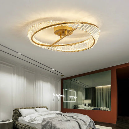 DecorBites™ Crystal LED Chandelier Lamps: Modern Luxury Ceiling Lights for Bedroom & Living Room