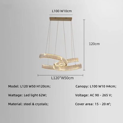 DecorBites™ Crystal LED Pendant Lights Remote Control Dimmable Suspension Lamp