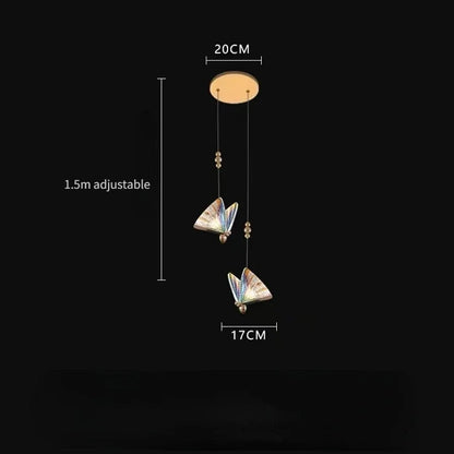 DecorBites™ Crystal Butterfly Pendant Lamp for Bedroom and Kitchen Lighting