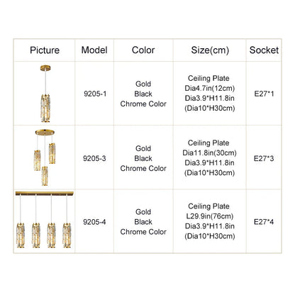 DecorBites™ Gold Crystal Chandelier: Elegant Dining Room Pendant Lighting