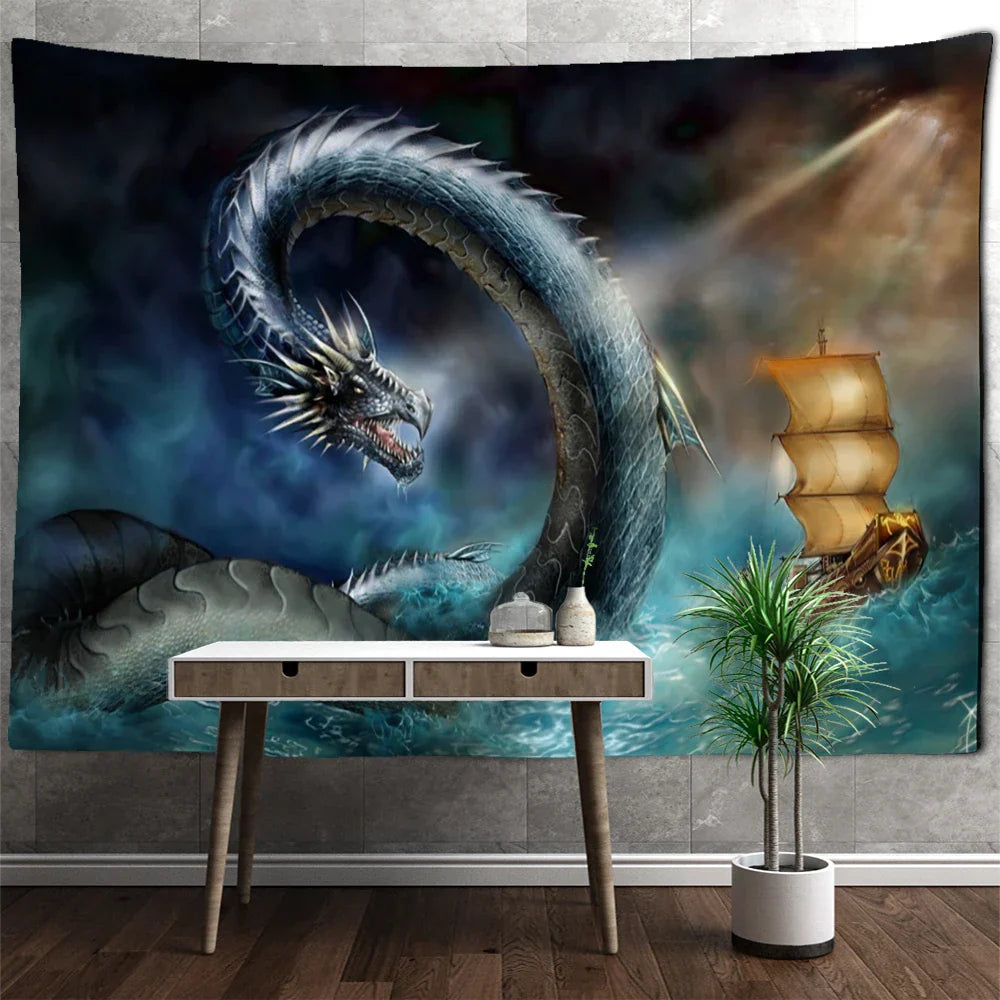Dragon Totem Polyester Wall Tapestry 200x150cm