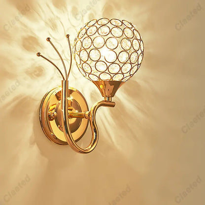 DecorBites™ Crystal Wall Lamp Sconce, Retro Industrial Style Fixture for Home Living Room Bedroom