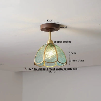 DecorBites™ Glass Wood LED Ceiling Light Nordic Design for Living Room & Corridor