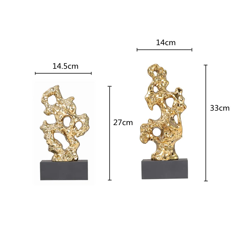 Gold Coral Stone Sculpture