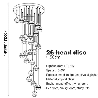 DecorBites™ Crystal Ball LED Chandelier for Modern Living Room & Bedroom décor