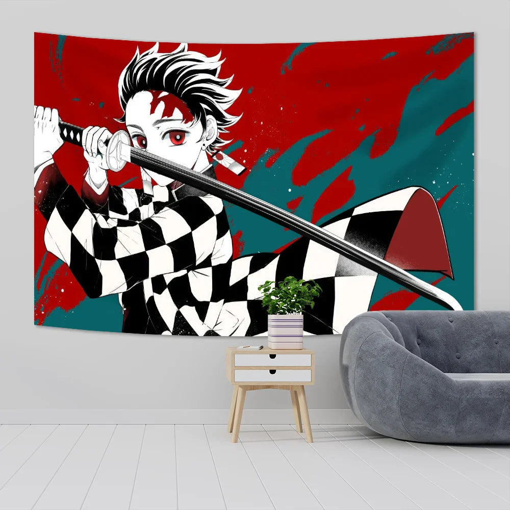 DecorBites™ Demons Slayer Anime Cloth Wall Tapestry Room Decor