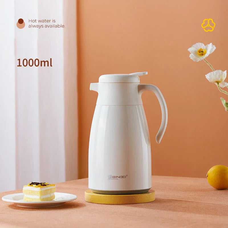 DecorBites™ Glass Insulation Kettle: Large Capacity Thermos Bottle for Long-Term Hot/Cold Drinks