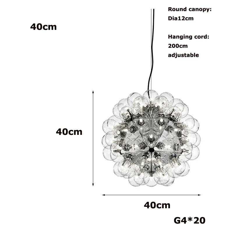 DecorBites™ Glass Bubble Kitchen Island Chandelier: LED Hanging Lamps for Dinning Room