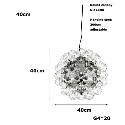 DecorBites™ Glass Bubble Kitchen Island Chandelier: LED Hanging Lamps for Dinning Room