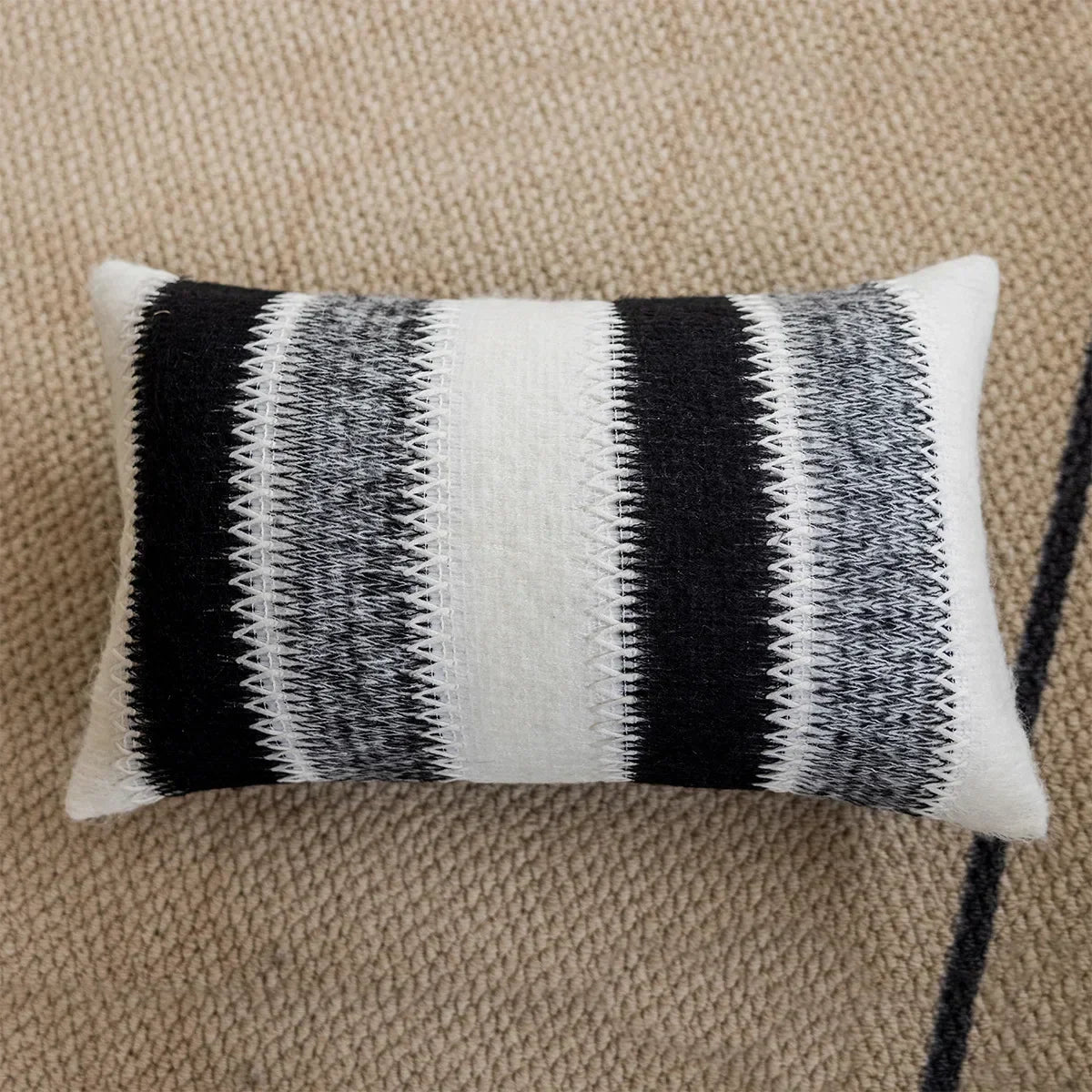 DecorBites™ Knitted Crochet Cushion Cover Black Gray White Nordic Simple Luxury Pillowcase