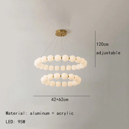DecorBites™ Gold Acrylic LED Ceiling Chandelier for Living Room Bedroom Pendant Lighting