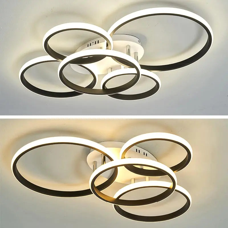 DecorBites™ LED Ceiling Chandelier Remote Control Living Room Bedroom Kitchen Lamp White