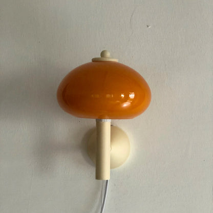 DecorBites™ Cream Mushroom Glass Wall Light: Bauhaus LED Bedroom Aisle Wall Light