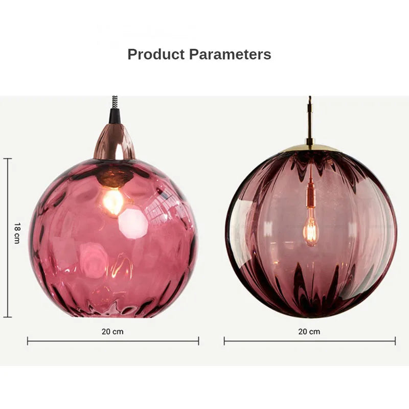 DecorBites™ Glass Ball Lustre Pendant Lights - Modern Nordic Design for Kitchen, Bedroom, or Restaurant