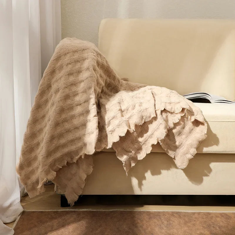 Waffle Knit Blanket Throw