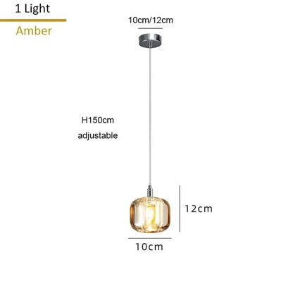 DecorBites™ Crystal Staircase Chandelier: Luxury Modern Lighting Fixture Amber/Smoky Grey/Clear