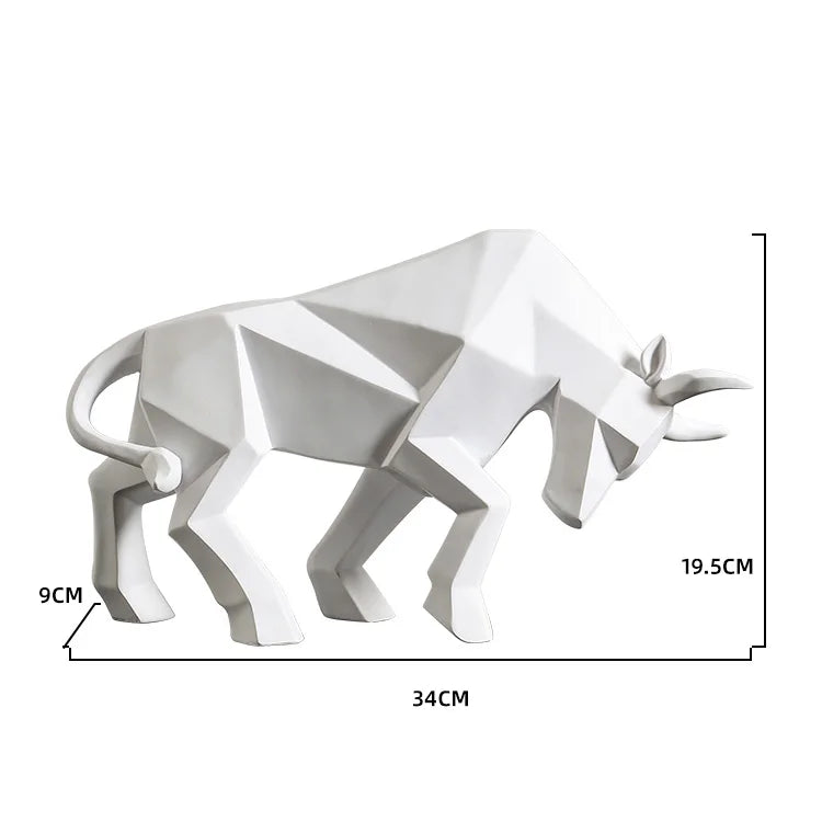 DecorBites™ Geometric Bison Sculpture Resin Home Office Modern Decor Tabletop Figurine