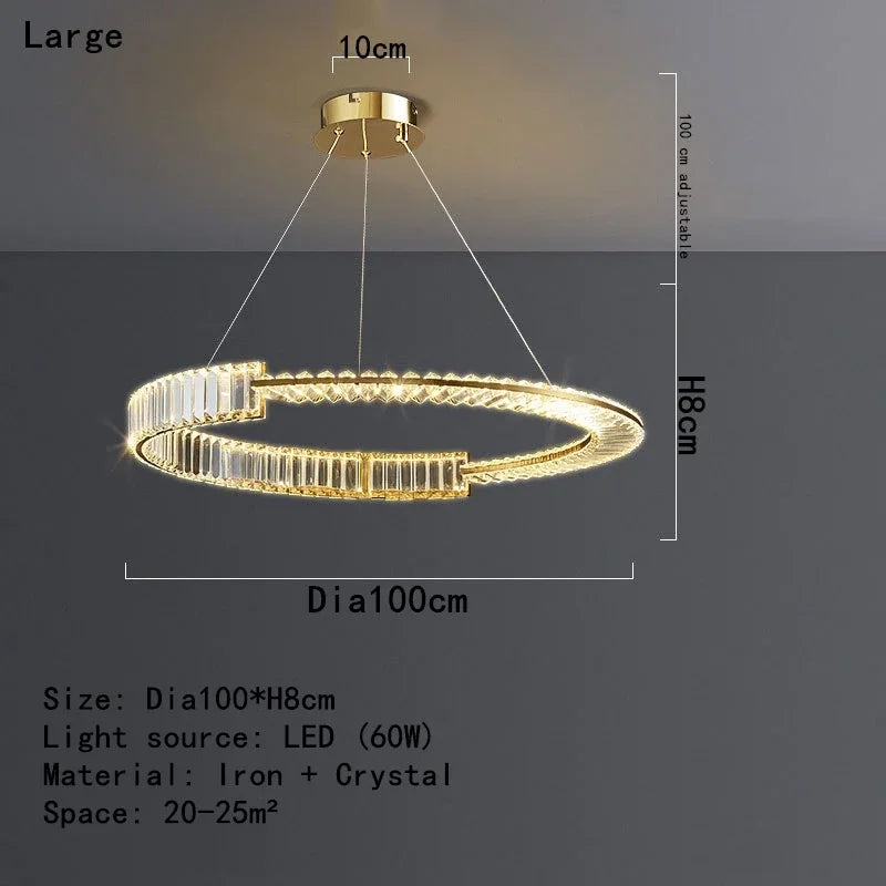 DecorBites™ Crystal LED Chandelier 2025: Elegant Ceiling Light for Home, Hotel & Kitchen