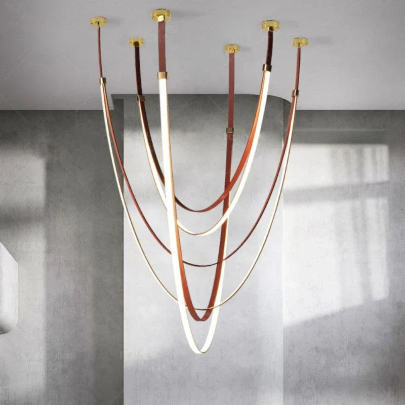 Gold Strip Chandelier