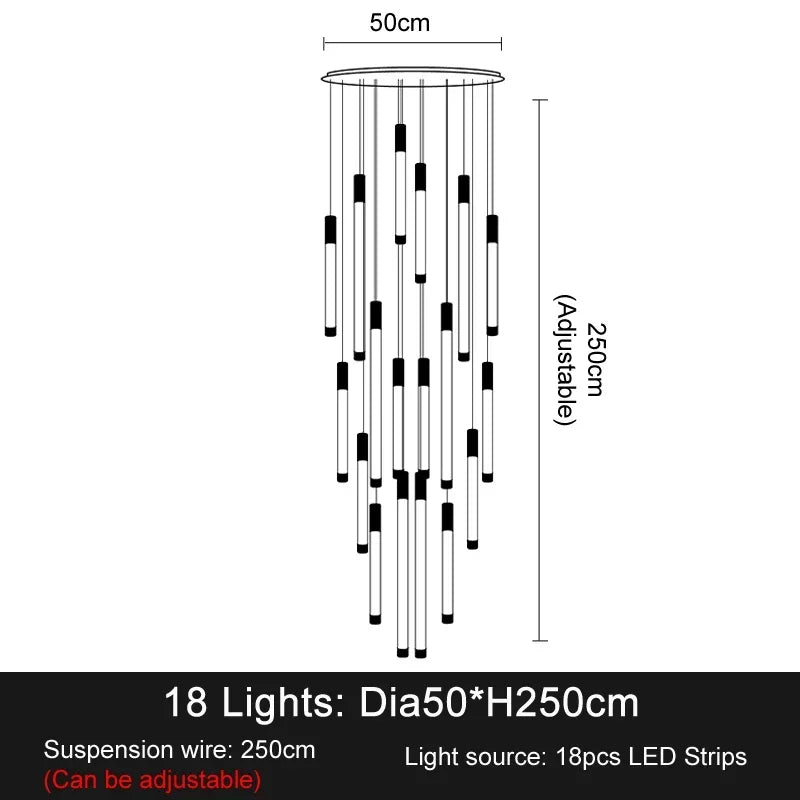 LED Staircase Pendant Chandelier