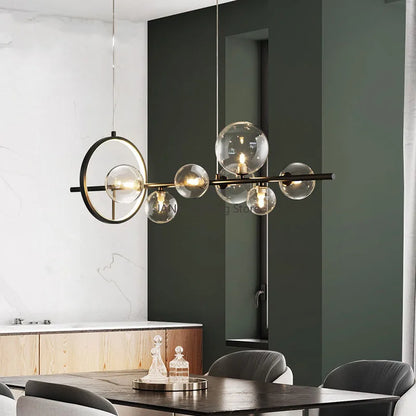 DecorBites™ Glass Bubble LED Pendant Chandelier for Modern Living Room Decor