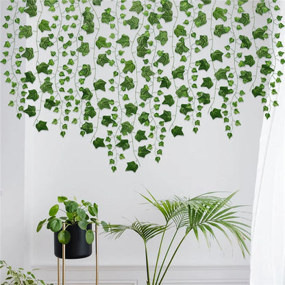 DecorBites™ Ivy Green Fake Leaves Garland Vine Wall Decoration Artificial Plants