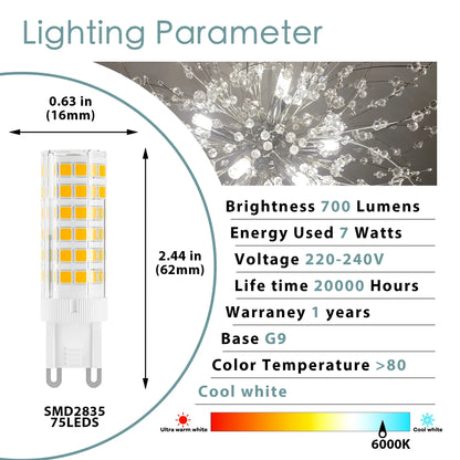 DecorBites™ G9 LED Corn Bulb 3W 5W 220V 3000K 6000K Silica Gel SMD2835 Chandelier Light