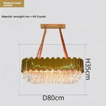 DecorBites™ Crystal Ceiling Chandelier: Luxury Round LED Light for Living Room, Artistic Home Decor