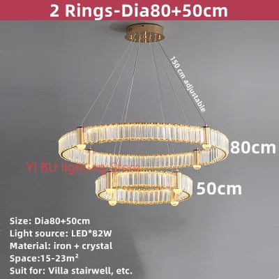 DecorBites™ Crystal Ceiling Chandelier LED Indoor Lighting for Living Room Bedroom Study