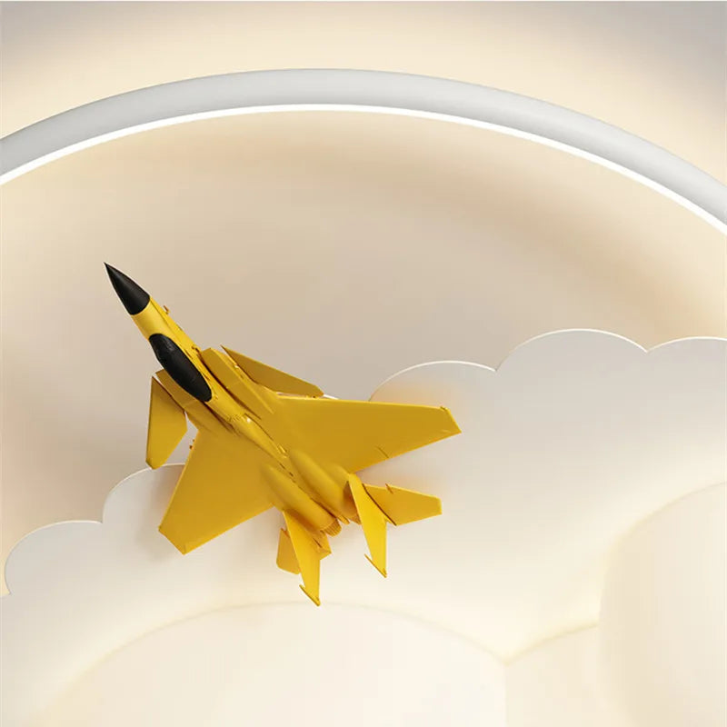 White Cloud Ceiling Light Airplane Design Kids