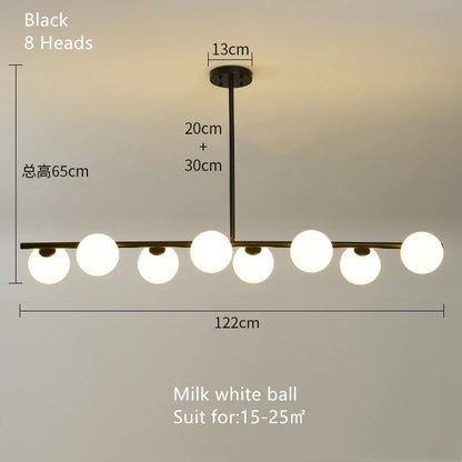 DecorBites™ Glass Ball Pendant Chandeliers - Modern LED Hanging Lights for Home Decor