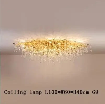 DecorBites™ Crystal LED Chandelier: Elegant Modern Luxury Ceiling Lighting for Living Room Decor