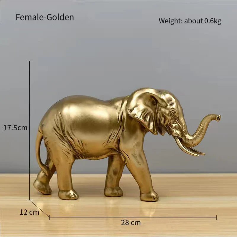 DecorBites™ Elephant Resin Sculpture: Luxury Animal Statue for Home & Office Decor