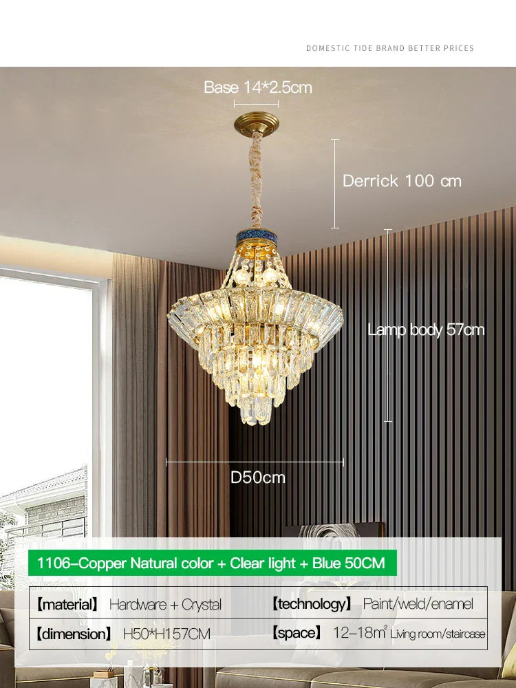DecorBites™ Crystal Duplex Chandelier: Modern & Elegant for Hotels, Villas, & Living Spaces