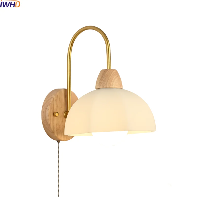 Glass Wood LED Wall Light