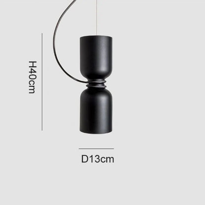Danish Art Wrought Iron Pendant Light in Black or White