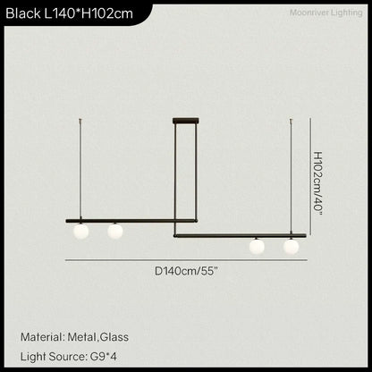 DecorBites™ LED Linear Hanging Lamp for Home Modern Minimalist Living Room Chandelier