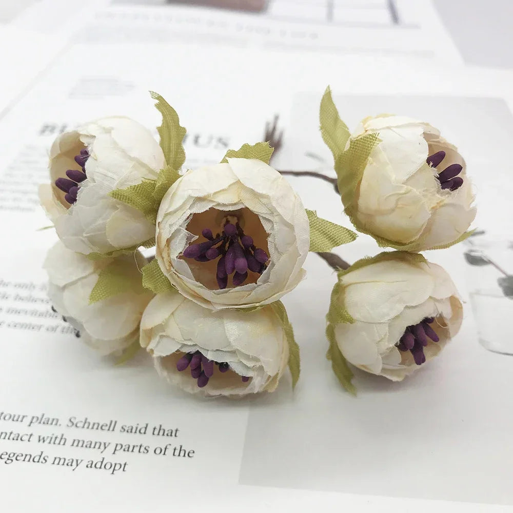 DecorBites™ Ivory Flower Cherry Stamen Berries Bundle for DIY Christmas Wedding Decor