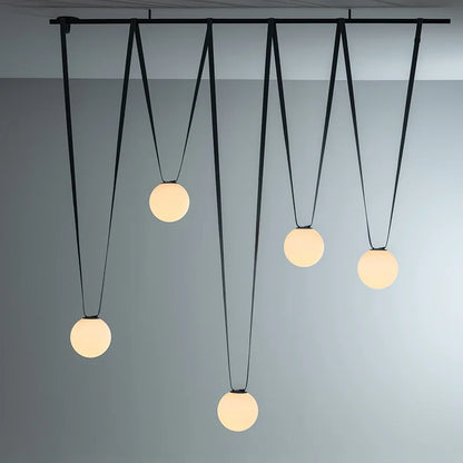 DecorBites™ Glass Ball LED Pendant Light - Black Orange, Trendy Design for Indoor Lighting