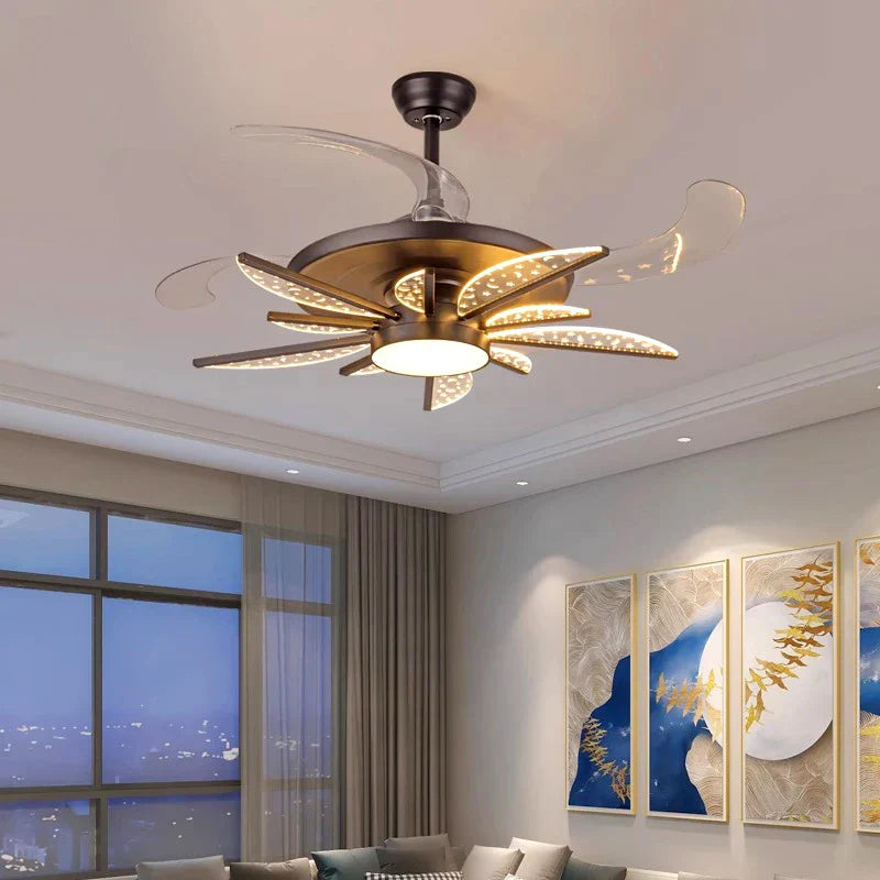 White Modern Ceiling Fan 8-Head Kids Room