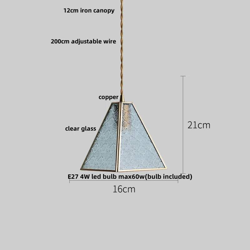 DecorBites™ Glass LED Pendant Lamp: Handmade Japanese Style Adjustable Hanging Light Fixtures