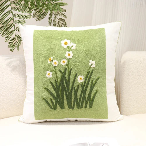 Green Cotton Cushion Cover